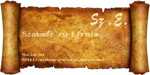 Szakmáry Efraim névjegykártya